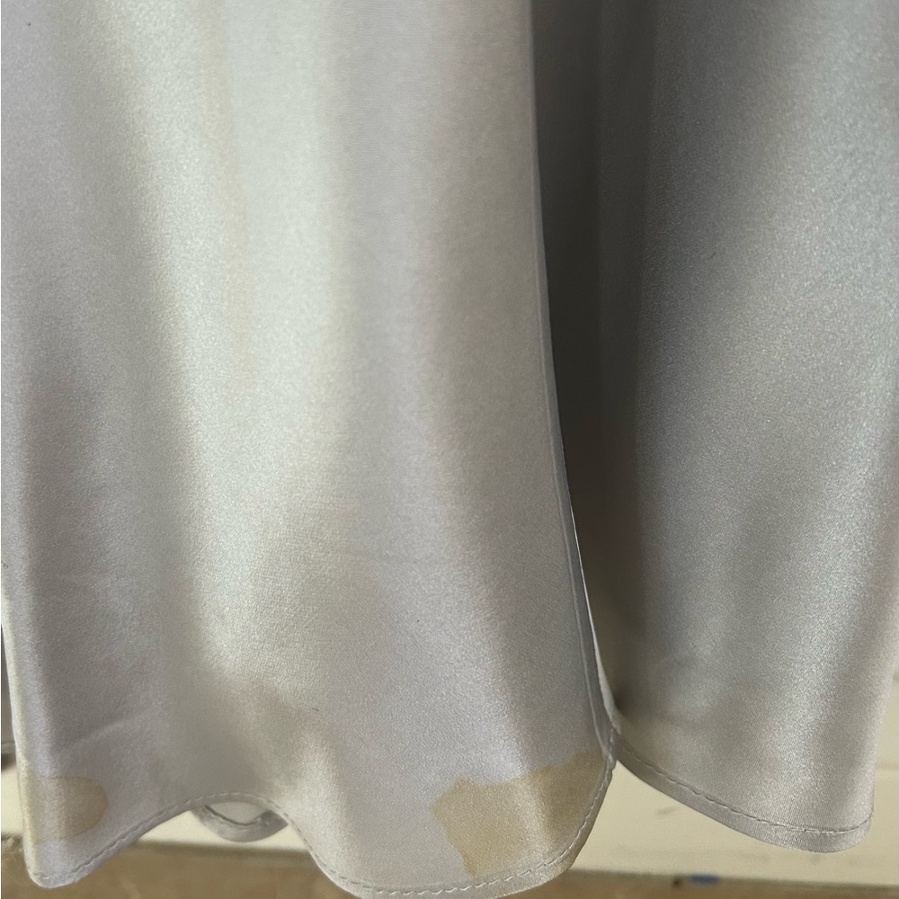 Laundry Black Label 100% Silk Strapless Evening Gown SZ12 Silver Wedding Events - Picture 14 of 15